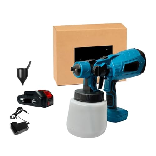 CCZRD 1000ML Elektrische Spritzpistole Akku-Farbspritzgerät Auto Möbel Stahlbeschichtung Airbrush Kompatibel For 18V Batterie(1 Battery Set-188VF) von CCZRD