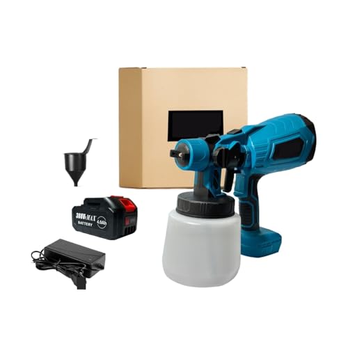 CCZRD 1000ML Elektrische Spritzpistole Akku-Farbspritzgerät Auto Möbel Stahlbeschichtung Airbrush Kompatibel For 18V Batterie(1 Battery Set-388VF) von CCZRD