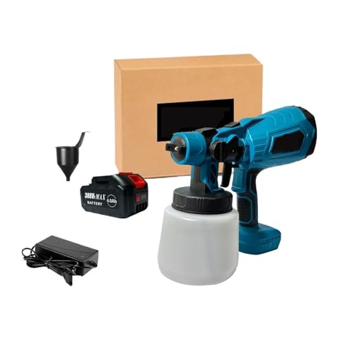 CCZRD 1000ML Elektrische Spritzpistole Akku-Farbspritzgerät Auto Möbel Stahlbeschichtung Airbrush Kompatibel For 18V Batterie(1 Battery Set-388VF) von CCZRD