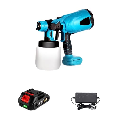 CCZRD 18V Elektrische Spritzpistole 800 ML 42000rpm Handheld Cordless High Power Elektrische Farbspritzgerät For 18V Batterie Werkzeug(1X128vf Battery Set) von CCZRD