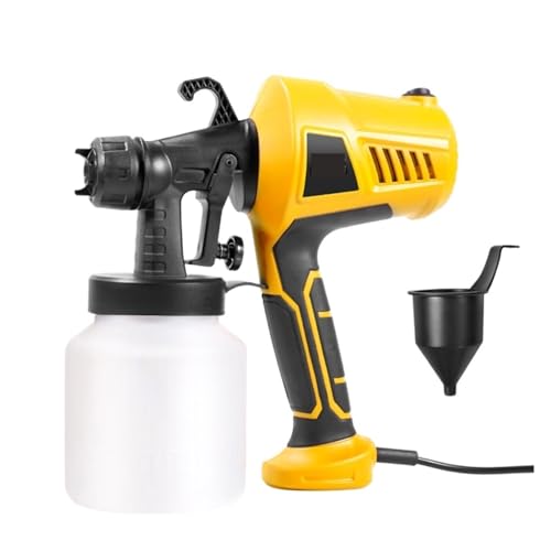 CCZRD 500 W Farbspritzpistole, Tragbare Elektrische Spritzpistole, Abnehmbares Airbrush-Farbspritzwerkzeug Mit 800 Ml Fassungsvermögen(Yellow) von CCZRD