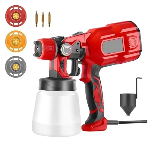 CCZRD 550 W Elektrische Spritzpistole, 4 Düsengrößen Mit 3 Mustern, 1200 Ml, Haushalts-Farbspritzgerät, Spritzlackiermaschine, Durchflusskontrolle, Einfach von CCZRD