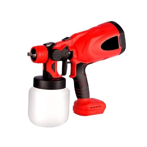 CCZRD 800 Ml Elektrische Spritzpistole Power Home Kabelloser Elektrischer Farbspritzer Wiederaufladbarer Einstellknopf For 18-V-Batterie(Red No Battery) von CCZRD