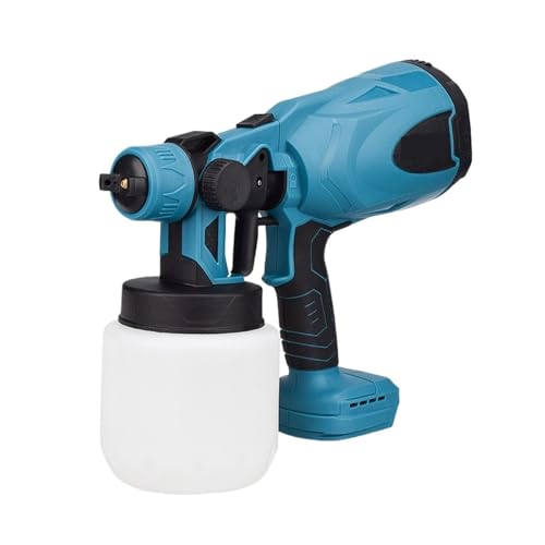 CCZRD 800 Ml Kabellose Elektrische Spritzpistole, Tragbares Farbspritzgerät For Automöbel, Stahlbeschichtung, Airbrush, Kompatibel Mit 18 V-Batterie(No Battery Blue) von CCZRD