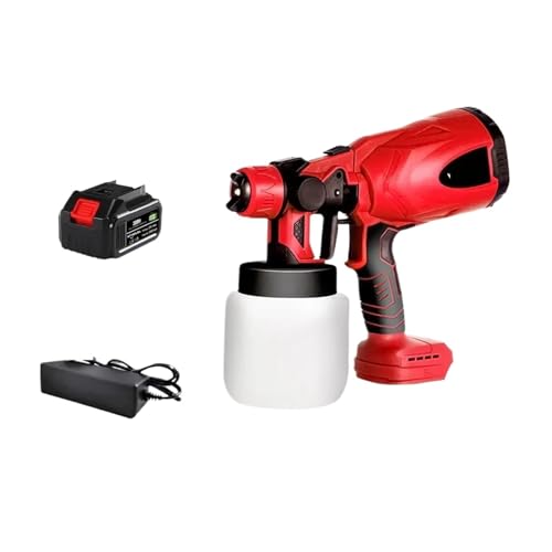 CCZRD 800ML Elektrische Spritzpistole Akku-Farbspritzgerät Auto Möbel Stahlbeschichtung Airbrush Kompatibel For 18V Batterie(One big battery) von CCZRD