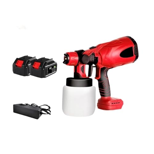 CCZRD 800ML Elektrische Spritzpistole Akku-Farbspritzgerät Auto Möbel Stahlbeschichtung Airbrush Kompatibel For 18V Batterie(Two big battery) von CCZRD