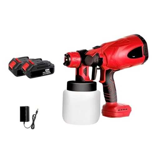 CCZRD 800ML Elektrische Spritzpistole Akku-Farbspritzgerät Auto Möbel Stahlbeschichtung Airbrush Kompatibel For 18V Batterie(Two small battery) von CCZRD