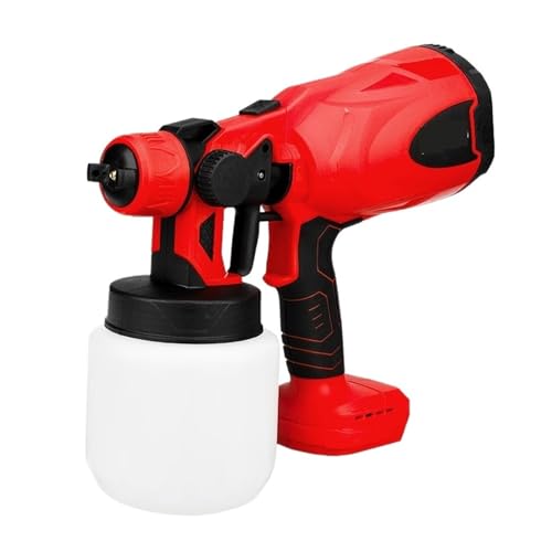 CCZRD 800ML Tragbare Elektrische Spritzpistole Akku-Farbspritzgerät Elektrisches Haushalts-Farbspritzgerät Kompatibel For 18V-Batterie(No Battery Red) von CCZRD