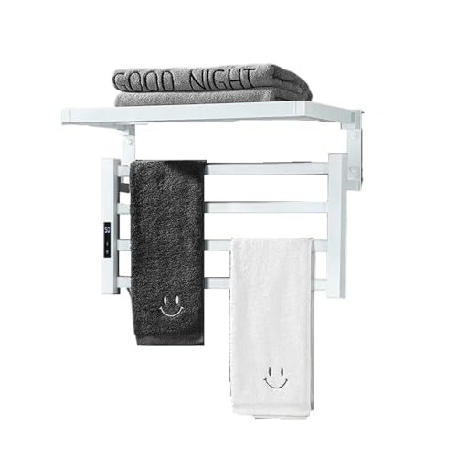CCZRD Bad Elektrische Bad Handtuch Wärmer Heizung Handtuch Regal Rack Handtuch Trockner Regal Erhitzt Handtuch Rack for Bad Zubehör(Right,White SOM0402) von CCZRD