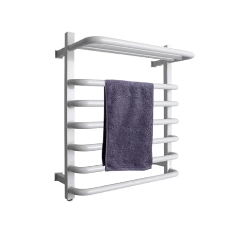 CCZRD Bad Elektrische Beheizte Handtuch Schiene Edelstahl Handtuch Heizung Thermostat Elektrische Handtuch Rack Haushalt Handtuch Wärmer(Left,White-Exposed Wire) von CCZRD