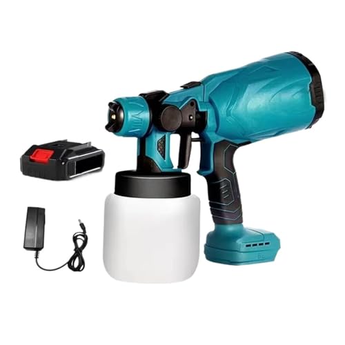 CCZRD Elektrische Spritzpistole, Kabelloses Farbspritzgerät, Automöbel, Stahlbeschichtung, Airbrush, Kompatibel Mit 18-V-Batterie(1 Small Battery) von CCZRD