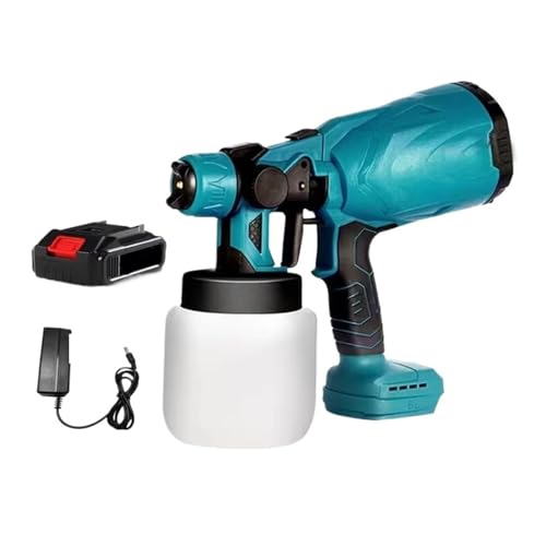 CCZRD Elektrische Spritzpistole, Kabelloses Farbspritzgerät, Automöbel, Stahlbeschichtung, Airbrush, Kompatibel Mit 18-V-Batterie(1 Small Battery) von CCZRD