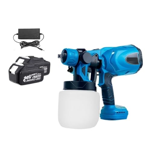CCZRD Elektrische Spritzpistole, Kabelloses Hand-Farbspritzgerät, 800 Ml, For Automöbel, Stahlbeschichtung, Airbrush, Passend For 18–21 V-Batterie(2x5.0Ah Battery) von CCZRD