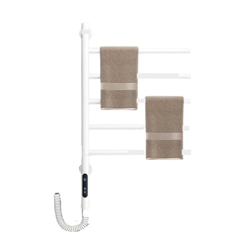 CCZRD Elektrischer Beheizter Handtuchhalter for Badezimmer Mit Konstanter Temperatur, Intelligenter Elektrischer Beheizter Handtuchhalter, Badezimmer-Regal, Handtuchwärmer(F 42x66x7cm White) von CCZRD