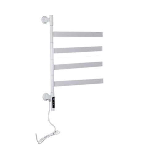 CCZRD Smart Bad Elektrische Bad Handtuch Wärmer Heizung Handtuch Regal Rack Handtuch Trockner Regal Drehbare Digitale Temperatur Zeit Steuerung(White-Square) von CCZRD
