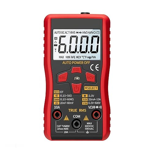 Digitaler Mini-Multimeter-Tester, Auto-Mmultimetro-True-Rms-Tranistor-Messgerät Mit NCV-Datenspeicherung, 6000 Zählungen, Taschenlampe von CCZRD