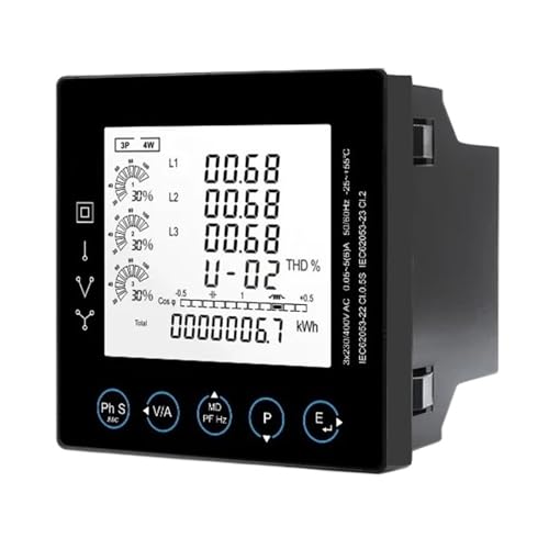 Dreiphasen-Panel-Multifunktions-Energiezähler Mit Modbus-Messung KWh KVarh KW KVar KVA P PF Hz Dmd VA THD von CCZRD