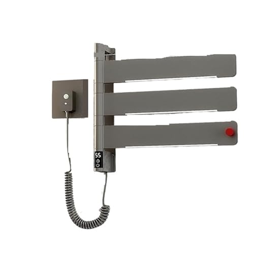 Elektrische Heizung Handtuchhalter Smart Control Temperatur Bad Lagerung Rack Haushalt Licht Handtuch Wärmer(Gray Basic Style) von CCZRD