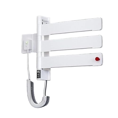 Elektrische Heizung Handtuchhalter Smart Control Temperatur Bad Lagerung Rack Haushalt Licht Handtuch Wärmer(White Basic Style) von CCZRD