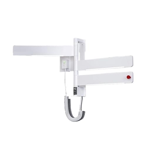Elektrische Heizung Handtuchhalter Smart Control Temperatur Bad Lagerung Rack Haushalt Licht Handtuch Wärmer(White Three-Pole) von CCZRD