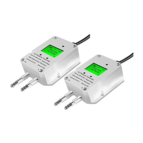 Kleiner Differenzdrucksensor -10 KPa ~ 10 KPa Luft-Winddrucksender 4–20 MA 0–10 V RS485 LED/LCD-Digitalanzeige(Dark Grey,0 to 200Pa) von CCZRD