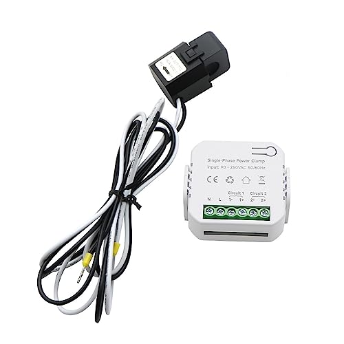 Tuya App Smart Zwei-Wege-Bilateraler WiFi-Energiezähler 80-300A Mit Klemme CT KWh Strom-Stromverbrauchsmonitor(Single Caliper,80A) von CCZRD