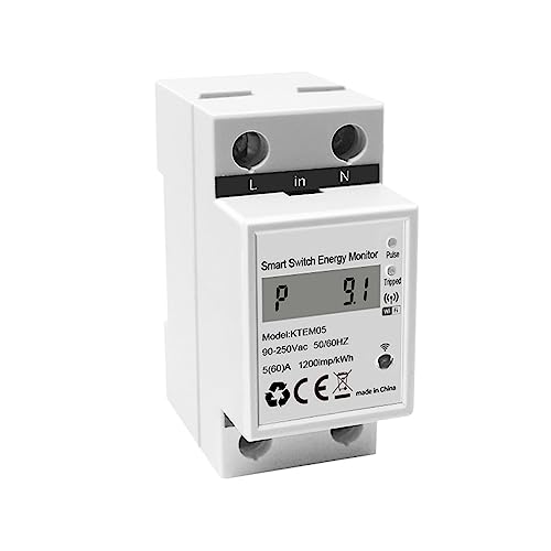 Tuya Din Rail WIFI Smart Energy Meter 60A 63A Timer Stromverbrauch Kwh Meter Einphasig Unterstützung Smartlife App von CCZRD