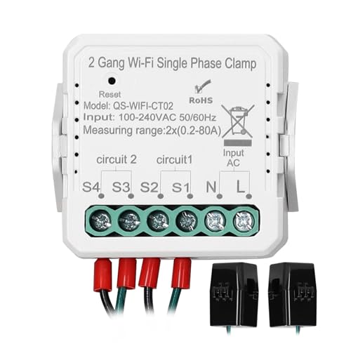 Tuya WiFi 80A 2 Gang Einphasige Klemme Solar PV Bidirektionale Zwei Weg Energie Meter Mobiltelefon APP Steuerung Strom Transformator(2 Gang) von CCZRD