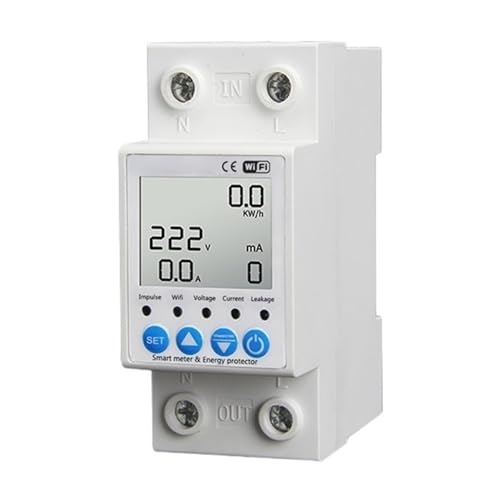 Tuya WiFi Smart Leckage-Schutzschalter Strom-Spannungs-Überwachung, Kompatibel Mit Zuhause For Sprachsteuerung von CCZRD