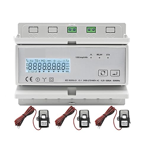 Tuya WiFi ZigBee Dreiphasiger Bidirektionaler Energiezähler KWh-Monitor Mit 3 Stück Split-Typ-Transformator CT(WiFi,750A) von CCZRD