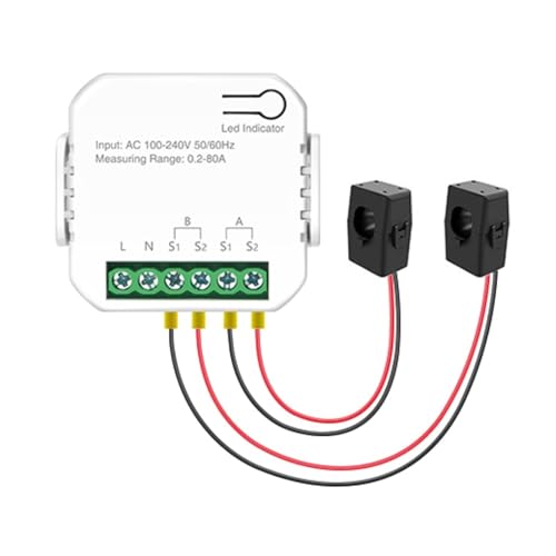 Tuya Wifi Smart Power Meter Mit Stromwandler Klemme 1/2 Kanal 80A Energie Meter Smart Home Wattmeter Solar PV System(2CH) von CCZRD