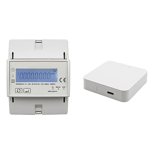 Tuya Wifi Zigbee 80A Smart Einphasig Zwei-wege Bidirektionale Energie Meter Timer Stromverbrauch Monitor KWh Meter(With Hub) von CCZRD