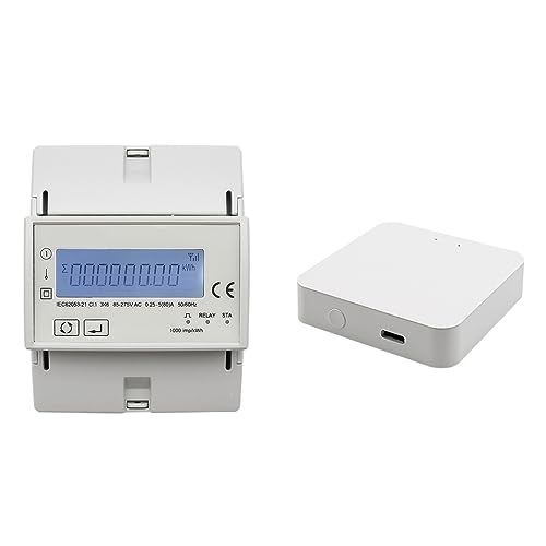 Tuya Wifi Zigbee 80A Smart Einphasig Zwei-wege Bidirektionale Energie Meter Timer Stromverbrauch Monitor KWh Meter(With Hub) von CCZRD