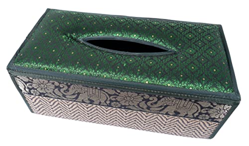 CCcollections Handgefertigte Schutzhülle für Taschentuchboxen aus Schilfrohr – umweltfreundliche Materialien (D Grün) von CCcollections