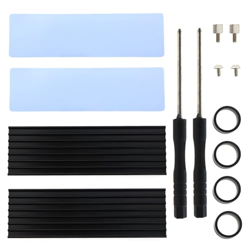 CChiai 2 Sets M2 SSD Festplatten-Kühler Kit Kühlkörper mit 2 NVMe SSD-Thermopads, 2 Schraubenschlüssel, 4 schwarze Gummibänder für PC-Festplatten-Kühler CChiai 2 Sets M2 SSD Festplatten-Kühler Kit Kühlkörper mit 2 NVMe SSD-Thermopads, 2 Schraubenschlüssel, 4 schwarze Gummibänder für PC-Festplatten-Kühler von CChiai