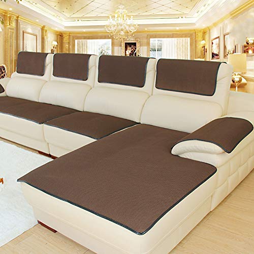 CClz Anti-rutsch Atmungsaktive Sofabezug Für Haustiere Hund, Sommer Sectional Sofa Sofa Überwurf Für Ledersofa Schmutzabweisend Möbel Protector-Kaffee 70x150cm(28x59inch) von CClz