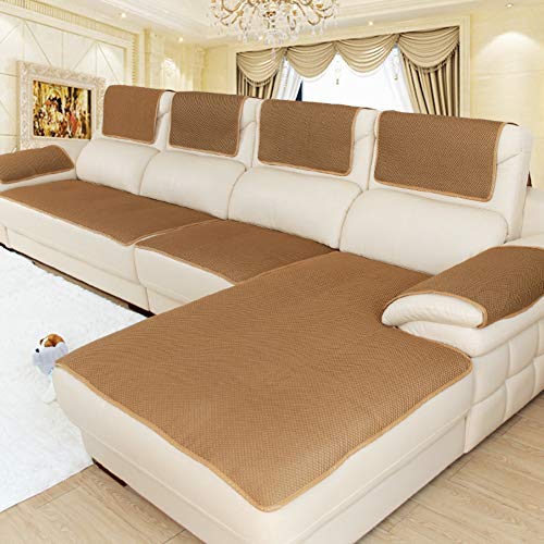 CClz Anti-rutsch Atmungsaktive Sofabezug Für Haustiere Hund, Sommer Sectional Sofa Sofa Überwurf Für Ledersofa Schmutzabweisend Möbel Protector-braun 60x150cm(24x59inch) von CClz