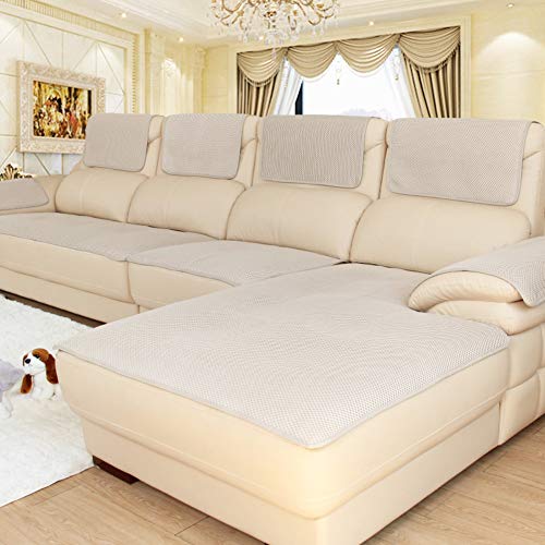 CClz Anti-rutsch Sofabezug Für Haustiere Hund, Atmungsaktive Sectional Sofa Sofa Abdeckung Für Ledersofa Multi-Size Couch-Abdeckungen Möbel Protector-beige 70x180cm(28x71inch) von CClz