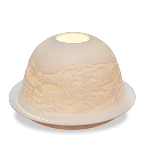 Windlicht Porzellan Teelichthalter Verschiedene Motive (Winterlandschaft) von CCollection
