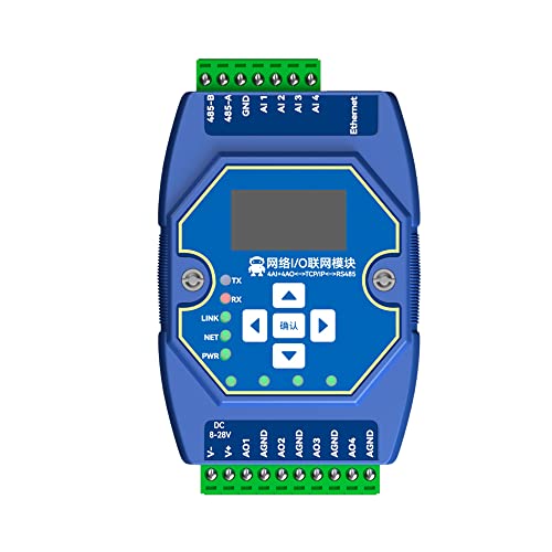 CDBAIRUI 4AI+4AO Modbus TCP/RTU I/O Netzwerkmodul ME31-XAXA0404 DC 8-28V 0-20mA/4-20mA RJ45 RS485 Modbus Gateway OLED-Display von CDBAIRUI