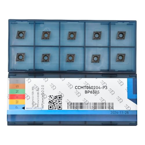 CDBP Dreh-Wendeschneidplatte Ccmt 060204 für universelle Stahlbearbeitung - TiN Beschichtung, 10 Stück von CDBP
