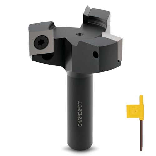 CDBP CNC Soilboard Surfacing Router Bits 1/2" Shank, 2" Cutting Diameter with 3 Wing, 12mm Carbide Insert Planer Bit for Slab Flattening Woodworking Levelling and Face Milling CDBP CNC Soilboard Surfacing Router Bits 1/2" Shank, 2" Cutting Diameter with 3 Wing, 12mm Carbide Insert Planer Bit for Slab Flattening Woodworking Levelling and Face Milling von CDBP