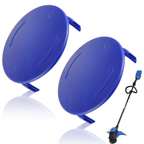 2er-Pack Unkrautfresser Spulenkappenabdeckung, kompatibel mit Kobalt 120X und 120X-06 40V Rasentrimmer, Ersatzspulenabdeckung kompatibel mit Kobalt 40-Volt-Saitentrimmer (blau) von CDDCWZ