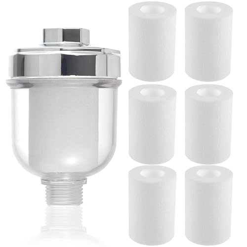 CDDCWZ Duschfilter mit 6 Austauschbaren Filterelementen Inline Kalkfilter Dusche, Effektiv Beim Filtern von Wasserverunreinigungen Kalkfilter Filter für Wasserhähne oder Dusche. von CDDCWZ