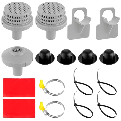 CDDCWZ Pool Einlasssieb Wasserstrahlverbinder Kits Kleine Siebe mit Auslasssieb Gitter, Einlassdüsen und Lochstopfen mit 1,25 Zoll Armaturen mit Poolschlauchhalter von CDDCWZ