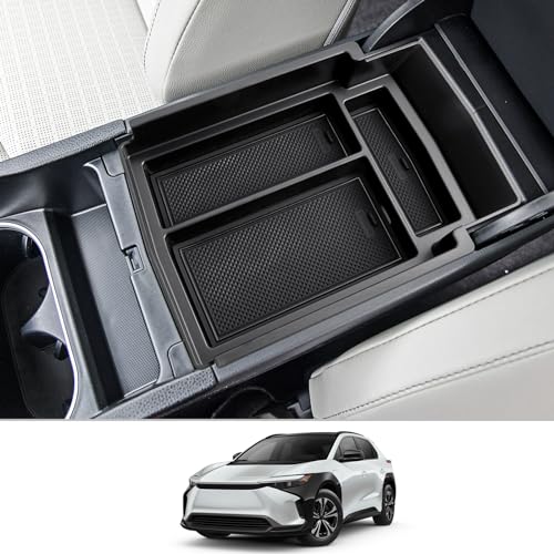 CDEFG Kompatibel mit Toyota bZ4X 2022 2023 2024 Mittelkonsole Handschuhfach Armlehne Multifunktionaler Aufbewahrungsbox Auto Center Console Organizer Tray bZ4X Zubehör (Center Console) von CDEFG