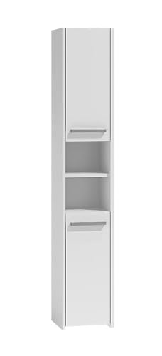 CDF Badschrank S30 | Farbe: Weiß | Moderner Badezimmerschrank | Ablagefläche | Geräumige Einlegeböden | Türen | Einfache Montage von CDF
