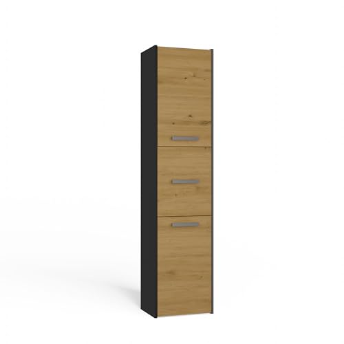 CDF Badschrank S43 | Farbe: Anthrazit - Eiche Artisan | Moderner Badezimmerschrank | Ablagefläche | Geräumige Einlegeböden | Türen | Einfache Montage CDF Badschrank S43 | Farbe: Anthrazit - Eiche Artisan | Moderner Badezimmerschrank | Ablagefläche | Geräumige Einlegeböden | Türen | Einfache Montage von CDF