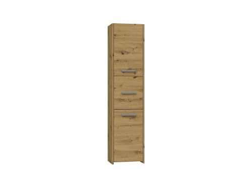 CDF Badschrank S43 | Farbe: Eiche Artisan | Moderner Badezimmerschrank | Ablagefläche | Geräumige Einlegeböden | Türen | Einfache Montage von CDF