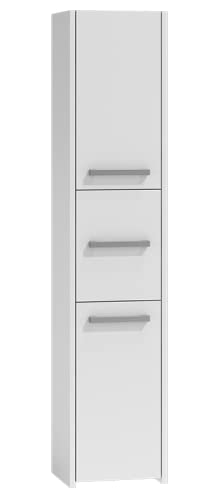 CDF Badezimmerschrank Hochschrank 40×30×170 cm – Weiß – Türen mit Soft-Close – freistehend/wandhängend – pflegeleichtes Badmöbel – modern von CDF